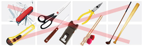 Alguns itens proibidos na bagagem de m�o - Alfainter Turismo